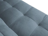 MICADONI - Canapé Convertible Mulli - 3 Places - Velours - Bleu Clair