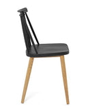 KAYELLES Lot de 2 - Chaise de Cuisine bistrot à barreaux BAO (Noir Pied métal façon Bois)