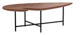 Marque Amazon - Rivet - Table d'appoint en forme de feuille, en noyer et à base en métal noir, 120 x 60 x 36 cm
