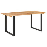 Tidyard Table de Salle à Manger Rectangulaire, Table de Repas Meuble à Manger, Table Console Extensible 160x80x76 cm Bois d'acacia Solide