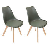 AltoBuy MEDALINE - Lot de 2 Chaises Scandinaves Kaki