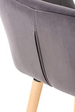 Tabouret De Bar Grant En Velours I Chaise Haute De Bar Et De Cuisine I Assise Et Dossier Rembourrés I Empiétement En Bois I, Couleur:gris