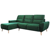 Selsey Briallen - Canapé d’Angle Gauche - 210x130 cm, Vert Bouteille, Pieds en Bois - Style scandinave