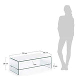 Kave Home - Table Basse Burano en Verre trempé et Transparent de Forme rectangulaire 110 x 55 cm