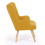 IDMarket - Fauteuil scandinave Ivar en Tissu Jaune