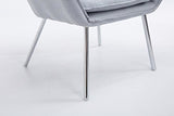 CLP Fauteuil Lounge Design Caracas Tissu I Chaise Confortable Assise et Dossier rembourrés Accoudoir I Fauteuil de Salon Piètement en Métal Gris