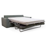 Oviala Canapé Convertible Tissu Vert Gris 3 Places avec Une Housse supplémentaire en Lin Naturel