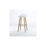Tabouret de Bar Fixe Design, Blanc, 51cm x 51cm x 80cm