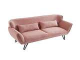 Vente-unique - Canapé 3 Places en Tissu Rose poudré Nepali