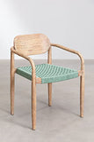 SKLUM Lot de 2 chaises de Salle à Manger Naele avec accoudoirs Vert Aquamarine