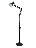 Universo Lampe avec pied et bras orientable - Idéale comme lampe de lecture, de travail, pour esthéticienne et salon - En métal D15 Moderne noir