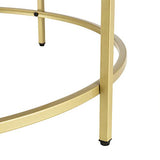 Table Basse Ronde pour Salon Petite Table Stylée Plateau en Verre Pieds en Acier 84 x 45,5 cm Doré