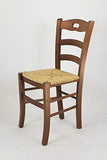 Tommychairs Chaise du Design - Set 2 chaises Savoie 38 pour la Cuisine et la Salle à Manger, avec Structure en Bois, Coleur Noix et Assise en Paille