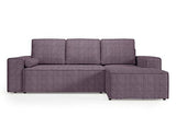 Deco In Paris Canapé d'angle Convertible avec Coffre en Velours cotelé Lilas Dona - Angle Droit