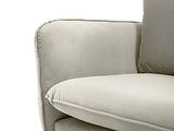 Cosmopolitan Design Canapé Velours, Vienna, 2 Places, Beige, 160x92x95