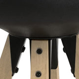 Marque Amazon - Movian Arendsee - Lot de 2 tabourets de bar, 55 x 48,5 x 111,5 cm (longueur x largeur x hauteur), Noir/ pieds en hévéa finition chêne huilé