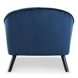 Paris Prix - Fauteuil Scandinave Velours flam 76cm Bleu