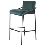 Damiware Lev Tabouret de Bar de qualité supérieure avec Housse en Velours ((Velours Vert Foncé, 75 cm)