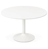 Alterego - Table de Bureau/à Diner Ronde 'Orlando' Blanche - Ø 120 cm
