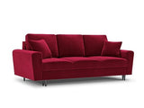 MICADONI - Canapé Convertible Moghan - 3 Places - Velours - Rouge