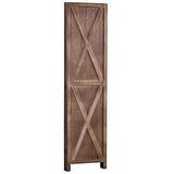 HOMCOM Paravent intérieur 4 Panneaux 182 x 170 cm Style campagnard Chic - séparateur de pièce avec croisillons - Bois de Paulownia Noyer