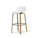 Kosmi - Tabouret de Bar Style scandinave avec Pieds Effet Bois en métal - Hauteur 66cm