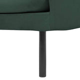 Beliani Canapé d'angle Côté Droit Fixe en Velours Vert pour Salon Glamour et Vintage