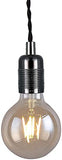 SHINY STAR Suspension noire avec plug-in - Style vintage - Kit E27 - Câble torsadé tressé de 4500 mm - Avec interrupteur d'arrêt 81904BPG