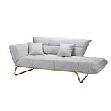 Tousmesmeubles Canapé méridienne Convertible Gris Clair/Or - PUNAUIA - L 177/235 x l 85 x H 85 - Neuf