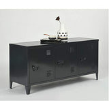 MEUBLE COSY Grand Espace 3 Portes Métal Bureau Armoire 2 Couches Buffet de Rangement Meuble Télévision, Noir, 120 x 40 x 58cm