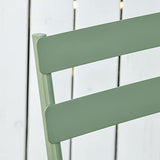 Outsunny Salon de Jardin 2 Personnes - Ensemble Table bistrot Chaise Jardin Pliable - Ensemble bistrot de Jardin - Table Ronde Ø 60 cm avec 2 chaises Pliantes - métal thermolaqué Vert