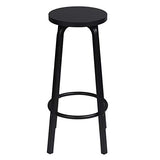 WOLTU 2 X Tabourets de Bar Bistro Tabouret Assise Rond en MDF et métal,Noir BH237sz-2