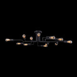 Plafonnier moderne, avec designe nordique, style loft, Armature en Métal couleur noir, ampoules non incluses E27 12 ampoules 60W, 220-240V