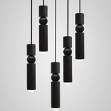 GU10 Creative salle à manger suspension lampe hauteur réglable couloir lampe abat-jour en verre chambre table à manger allée villa chevet véranda escaliers café salon lustre blanc chaud 6 * 35cm,Noir