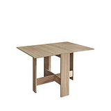 Papillon, Table Pliante avec 2 Abattants, en Panneaux de Particules Melaminés, Chêne Naturel 103/67/28x76x73,4 (LxPxA)