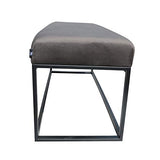 Damiware Couchy | Banc Design pour Salle à Manger, la Cuisine ou Le Couloir, Banquette d'Entrée | Longueur 121 cm | Velours et Pieds en métal (Gris)