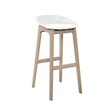 MOB-IN Tabourets de Bar Îlot Central Bois et Blanc Riva 65cm | Lot de 4
