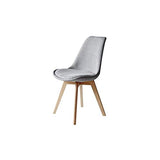 Générique Bjorn Lot de 2 chaises Pieds Bois Hetre - Tissu Gris - L 48,5 x P 56 x H 83 cm