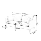 ODLA Sofa Double, 125 Cm De Petit Canapé Rembourré, Fauteuil De Chair en Tissu Technique Imperméable 221203(Color:Blanc cassé)