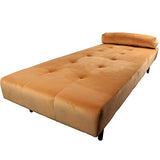 Nimara Charlie Daybed en Velours et Tissu | Lit de Jour en Velours avec appuie-tête, Oreiller, Vendu avec Pieds en Bois Noir | Dimensions : 80 x 200 cm