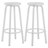 WOLTU 2 X Tabourets de Bar Bistro Tabouret Assise Rond en MDF et métal,Blanc BH237ws-2