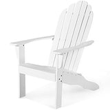 DREAMADE Fauteuil Adirondack en Bois, Chaise d'Extérieur avec Dossier Charge Maximal 160 KG, Idéal pour Balcon, Terrasse, Jardin, Plage (Blanc)