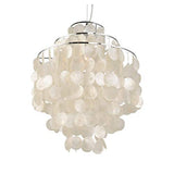 Plafonnier en forme de coquillages en forme de chiots en perles de nacre Capiz pour salon chambre à couloir E27 Ø 30 cm x H 50 cm