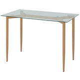 Festnight Tables de Salle à Manger en Bois avec Verre Transparent 120 x 70 x 75 cm