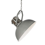 QAZQA Industriel Lampe à Suspension/Lustre/Luminaire/Lumiere/Éclairage industrielle gris - Industriel 37 Acier Gris,Acier Rond E27 Max. 1 x 40 Watt/intérieur/Salon/Cuisine