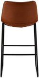 Ibbe Design Indiana Lot de 2 Marron Tabouret de Bar Chaise de Bar en Similicuir Simili Cuir Assise Rembourrée, Style Scandinaves Industrielle, Cadre Pieds en Métal avec Pieds et Repose