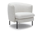 Vente-unique Fauteuil en Tissu et Lin crème avec Pieds en métal Noir ANOULA