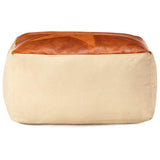 mewmewcat Pouf Sable 60 x 60 x 30 cm Toile de Coton et Cuir