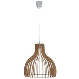 LUSSIOL, Luminaire Helsinki M, abat-jour design en lamelles de bois naturel, ampoule culot E27 x 60 W maxi, diam. 36 x H. 36 cm, câble blanc fourni, idéal pour salon, chambre, couloir, restaurant, bar