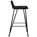 vidaXL 2X Chaises de Bar Tabourets de Bar Siège de Bistrot Chaise de Comptoir Tabouret de Bistrot Tabouret de Comptoir Fauteuil de Bar Noir Résine Tressée